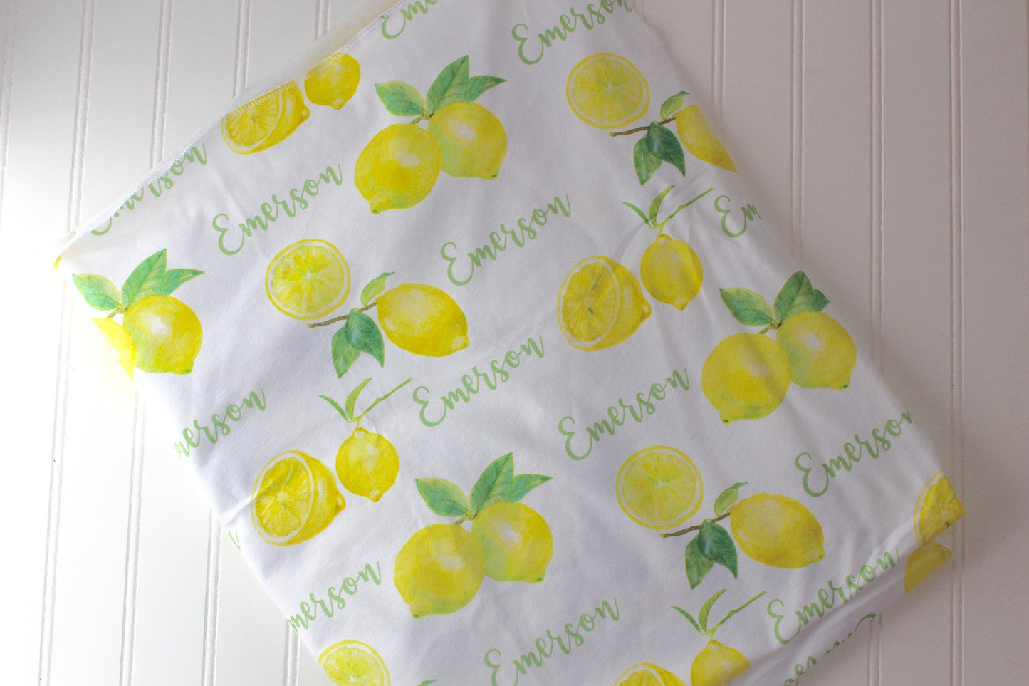 Personalized Baby Blanket/Lemon Blanket/Organic/Receiving Blanket/Swaddle Blanket/Gift for Baby/Baby Girl/Kids Blanket