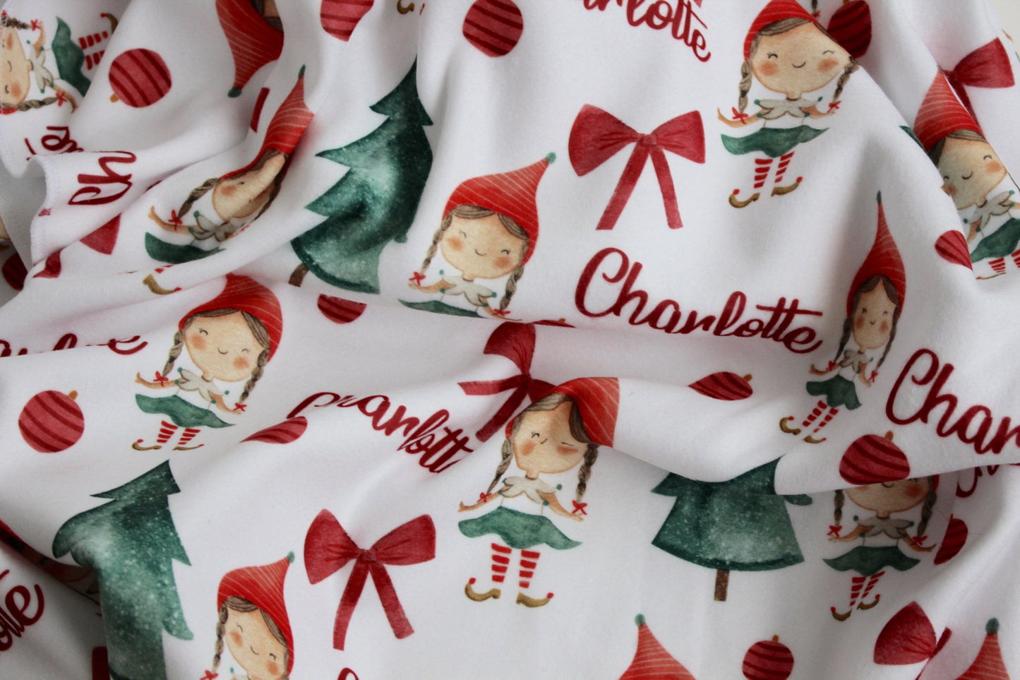 Personalized Christmas Blanket and Swaddle Set for Infants, Toddlers, and Children