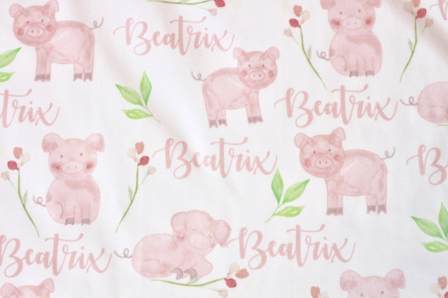 Personalized Baby Blanket/Pig Baby Blanket/Farm Blanket/Organic/Swaddling Blanket