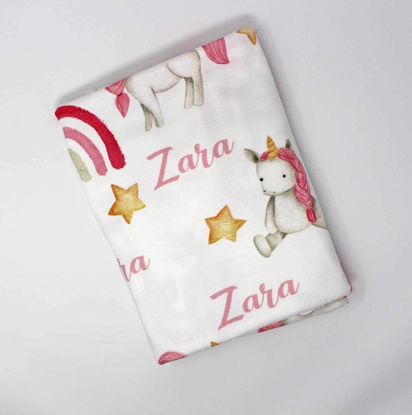Personalized Unicorn Baby Blanket | Swaddling Blanket | Floral Blanket | New Baby Gift | Knit Blanket | Floral Swaddle Set | Headband