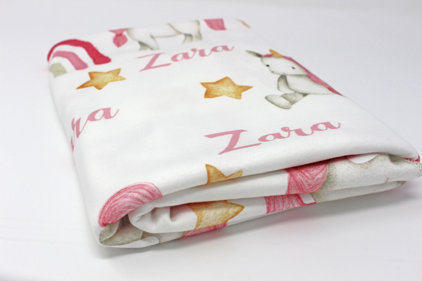 Personalized Unicorn Baby Blanket | Swaddling Blanket | Floral Blanket | New Baby Gift | Knit Blanket | Floral Swaddle Set | Headband