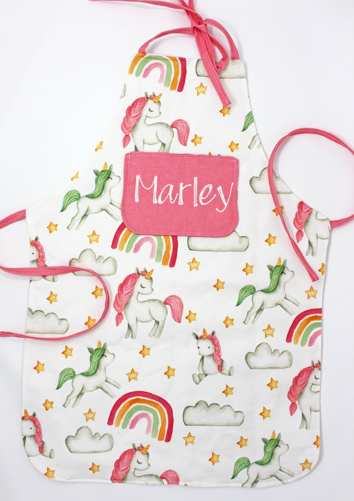 Pink Unicorn Personalized Child's apron | Kids Apron | Custom Apron | Girls Apron | Toddler Apron