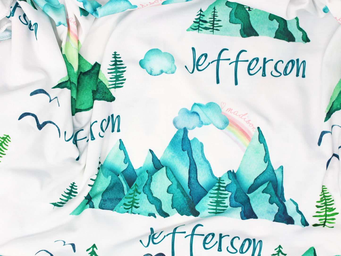 Mountain Rainbow Baby Personalized Baby Blanket | Custom Baby Blanket | Rainbow Baby Boy