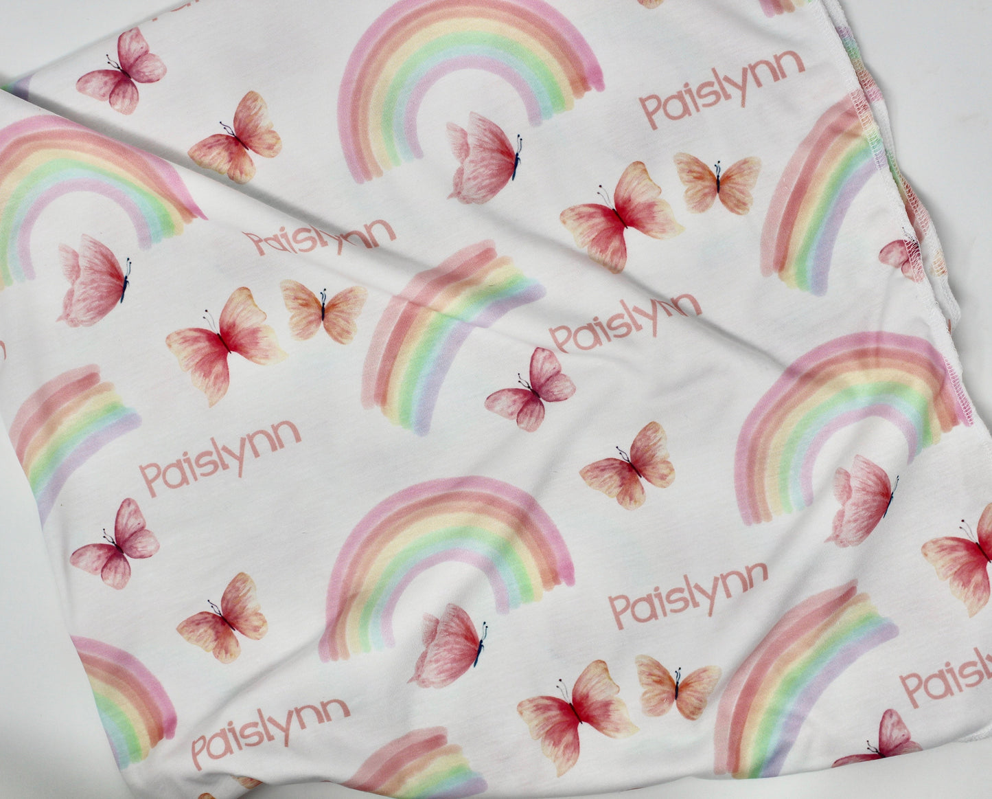 Butterfly Rainbow Baby Blanket | Custom Name Blanket