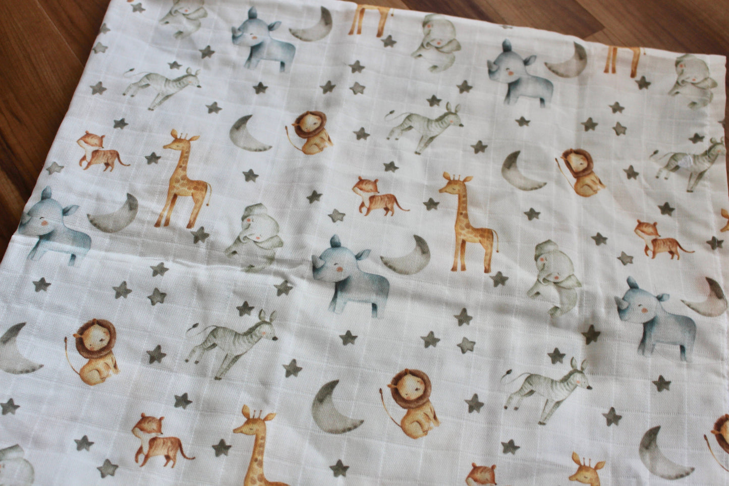 Jungle Animal Swaddling Baby Blanket | Organic Muslin | Receiving Blanket