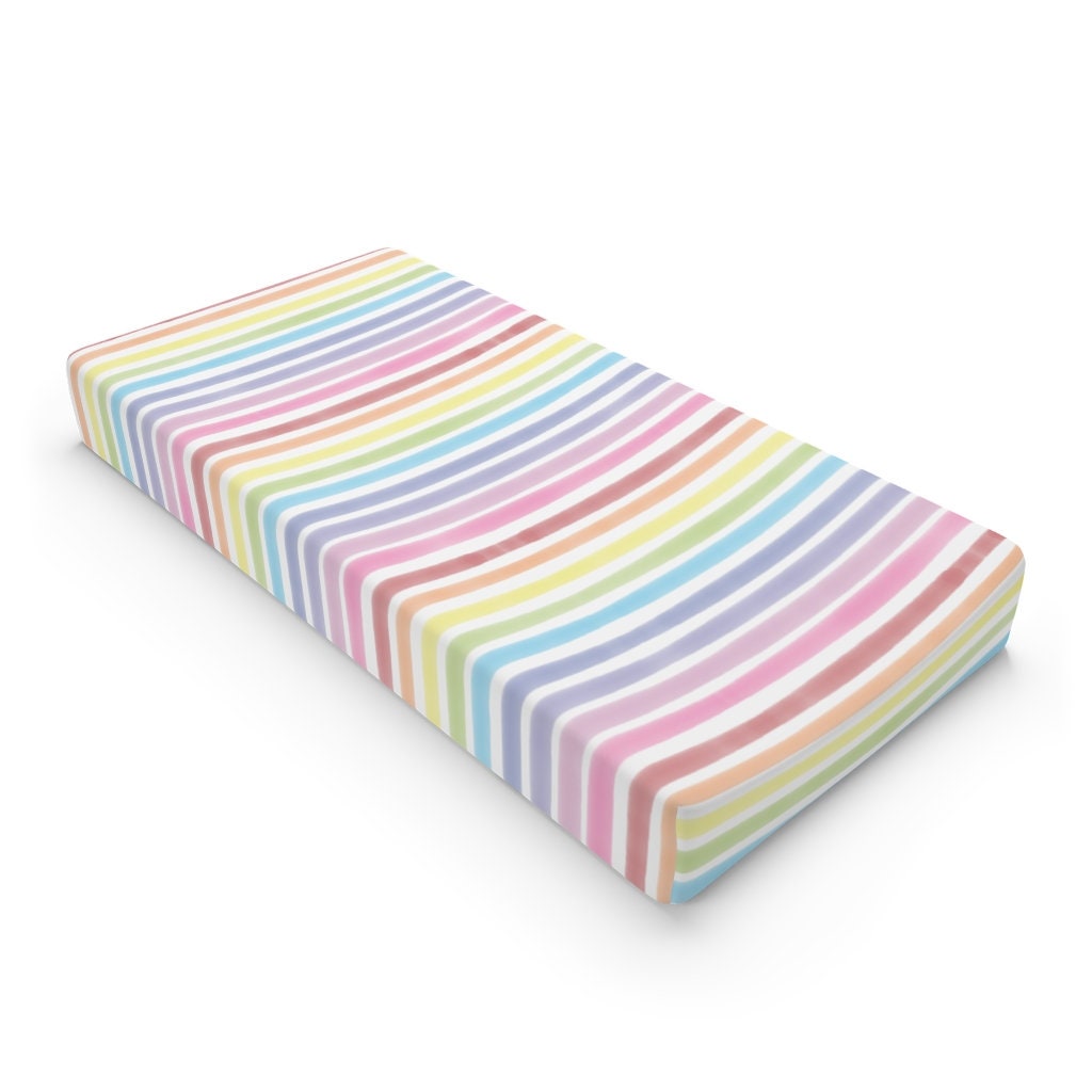 Watercolor Rainbow Baby Changing Pad Cover